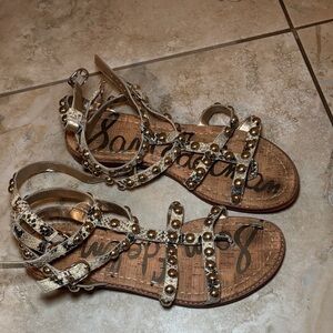 Sam Edelman  Metallic Snake-Print Women’s Sandals